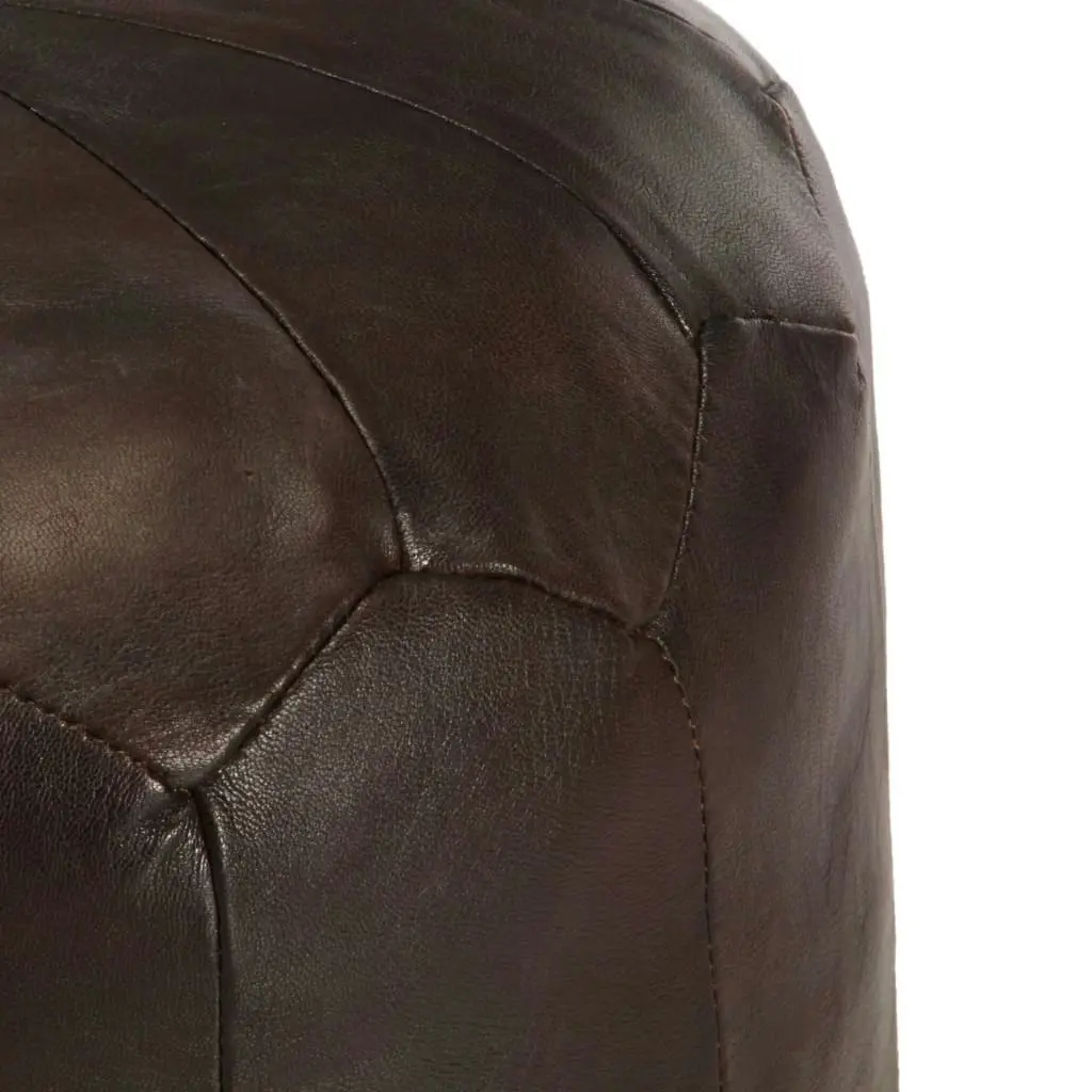 Pouffe Dark Brown 40x35 cm Genuine Goat Leather 248130