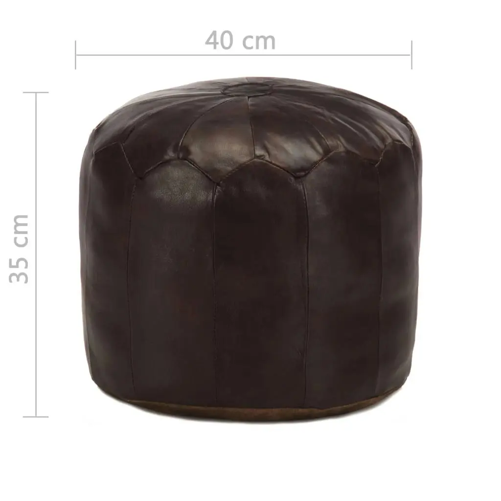 Pouffe Dark Brown 40x35 cm Genuine Goat Leather 248130