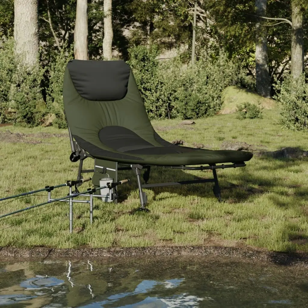 Fishing Bed with Adjustable Mud Legs Foldable Green 4006422