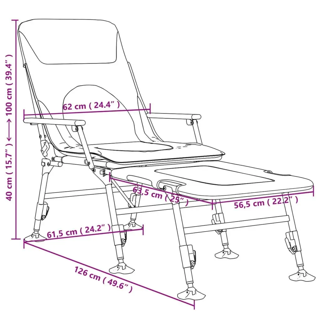 Fishing Bedchair with Adjustable Mud Legs Foldable Camouflage 4006421