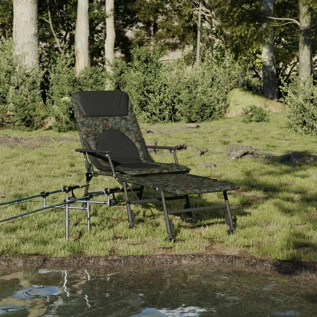 Fishing Bedchair with Adjustable Mud Legs Foldable Camouflage 4006421