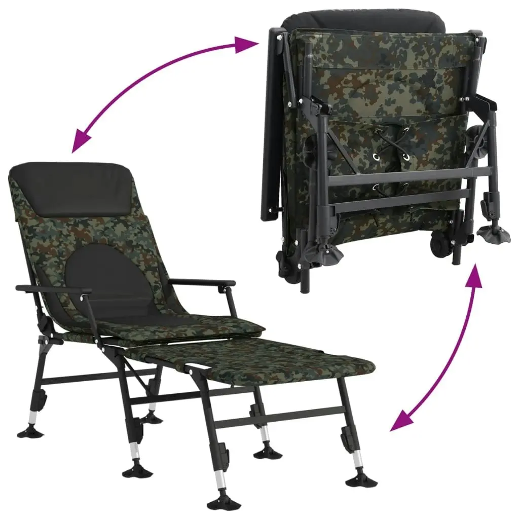 Fishing Bedchair with Adjustable Mud Legs Foldable Camouflage 4006421