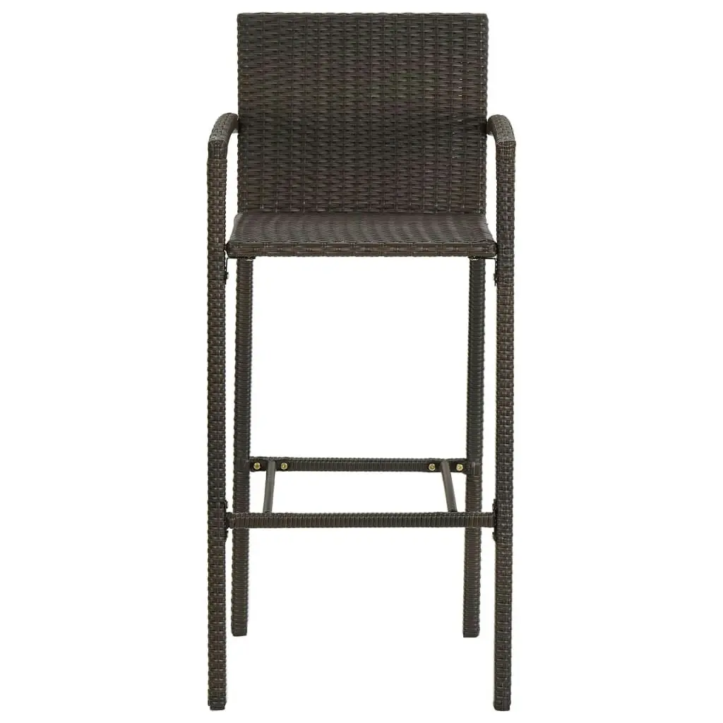 Bar Stools 2 pcs Brown Poly Rattan 313451