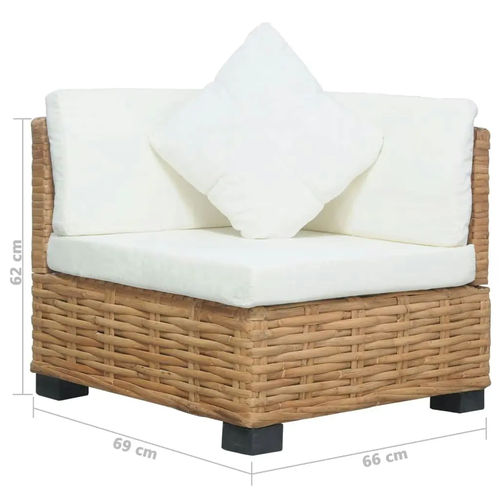 Corner Sofa with Cushions Natural Rattan 286279