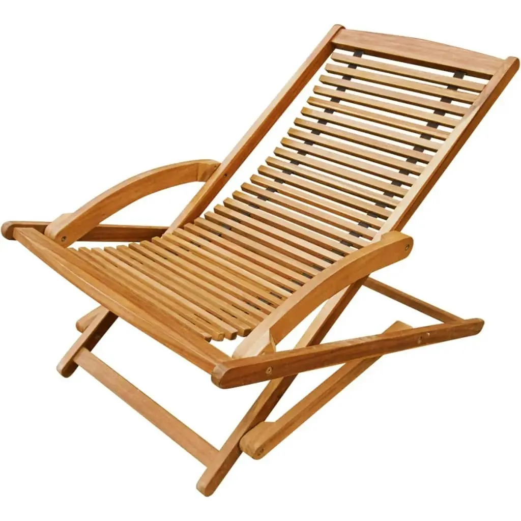 Deck Chair with Footrest Solid Acacia Wood 41806