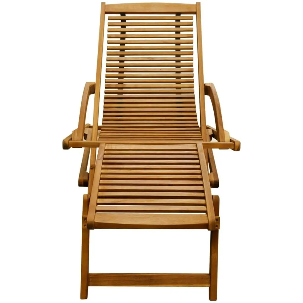 Deck Chair with Footrest Solid Acacia Wood 41806