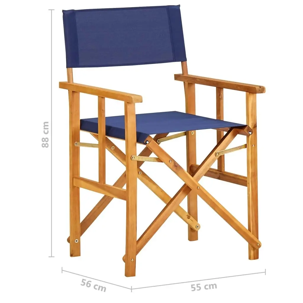 Director's Chair Solid Acacia Wood Blue 45952