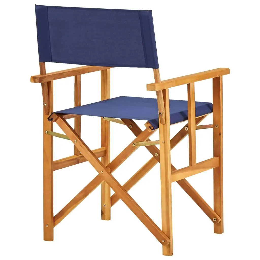 Director's Chair Solid Acacia Wood Blue 45952