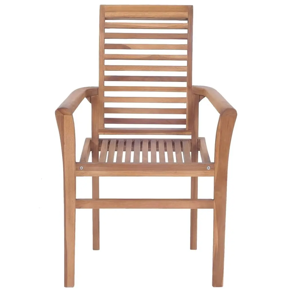 Dining Chairs 6 pcs with Blue Cushions Solid Teak Wood 3072950