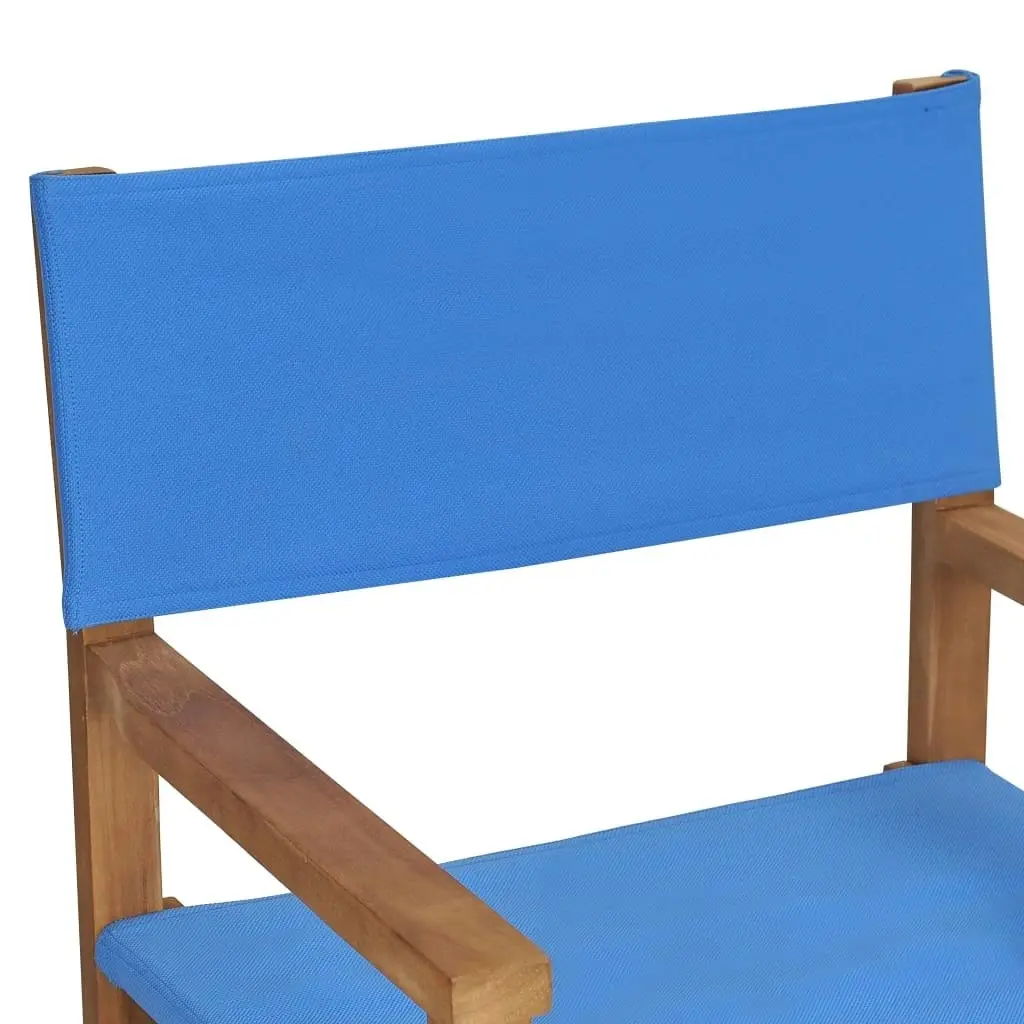 Director's Chair Solid Teak Wood Blue 47412