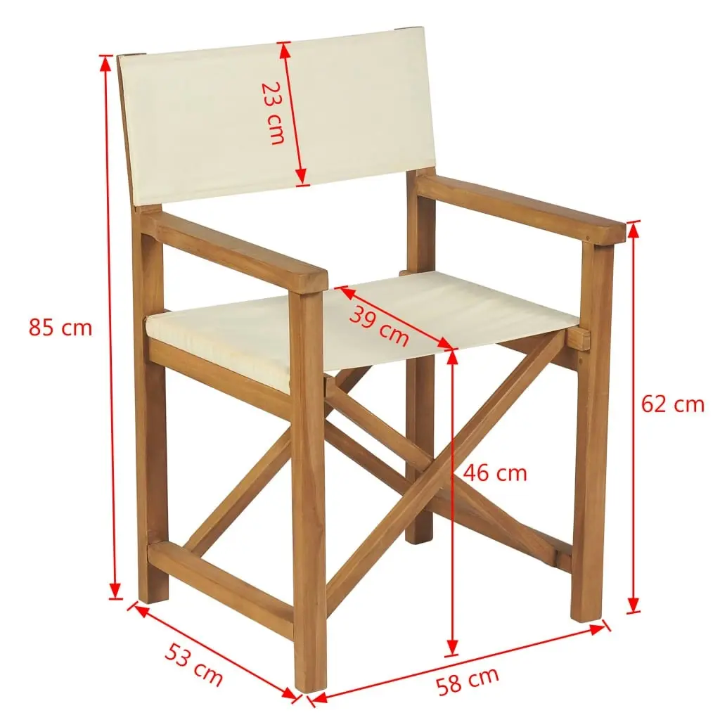 Folding Director's Chair Solid Teak Wood 43801