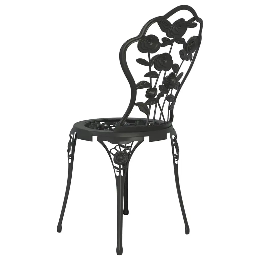 Bistro Chairs 2 pcs Cast Aluminium Black 317750