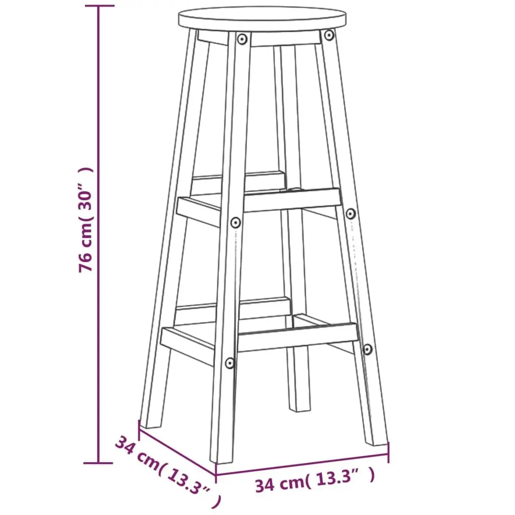 Bar Stools 8 pcs Solid Wood Acacia 3115986