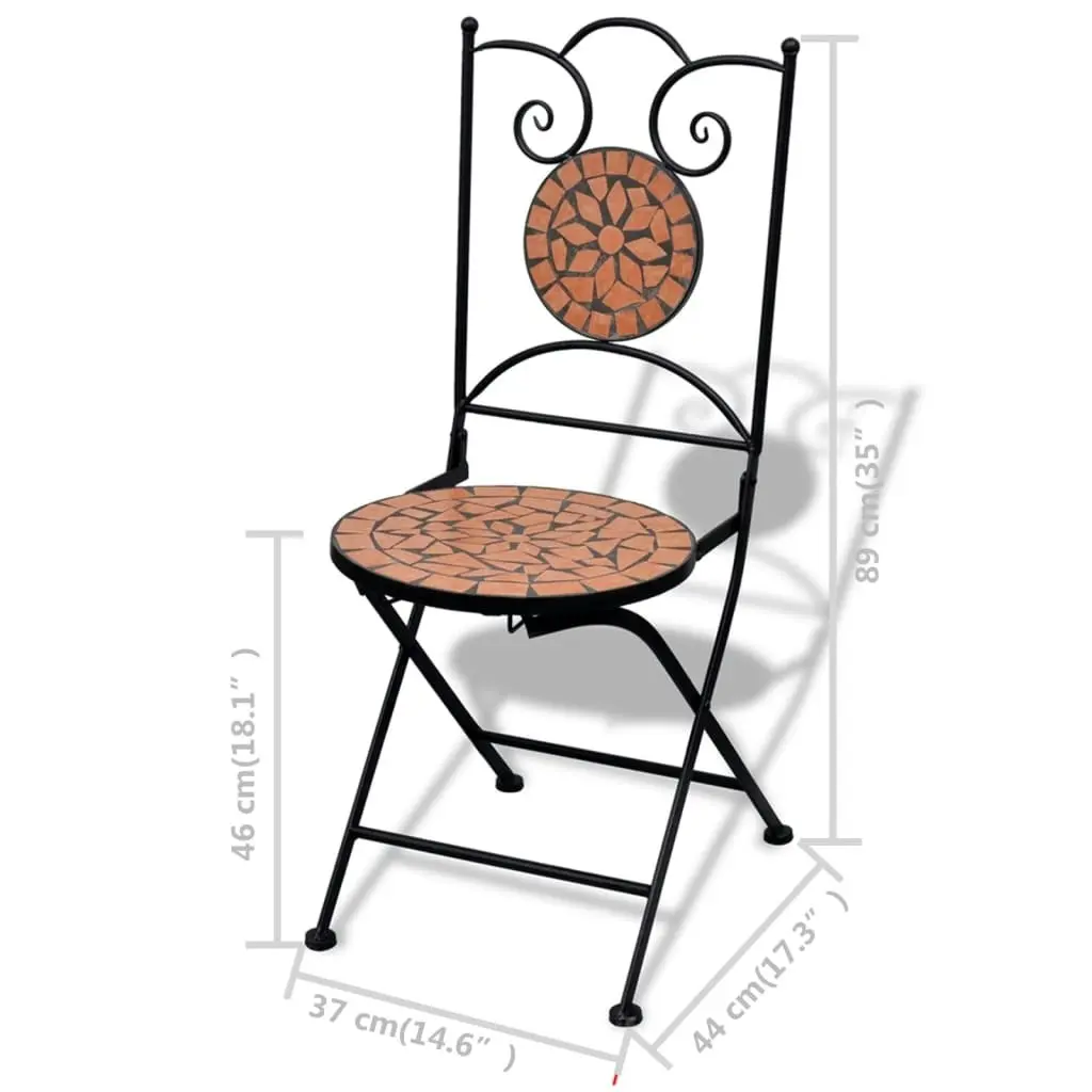 Folding Bistro Chairs 2 pcs Ceramic Terracotta 41529