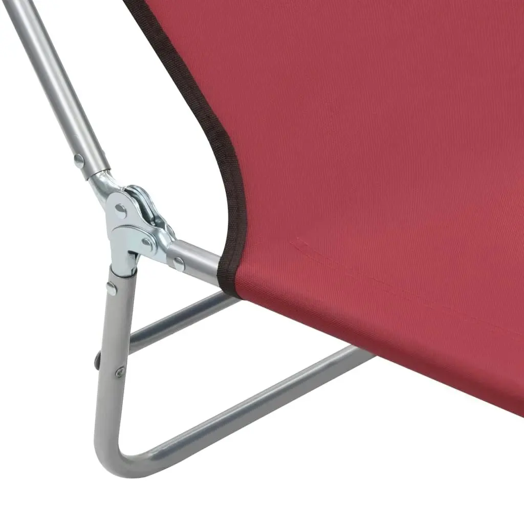 Folding Sun Loungers 2 pcs Steel and Fabric Red 44301