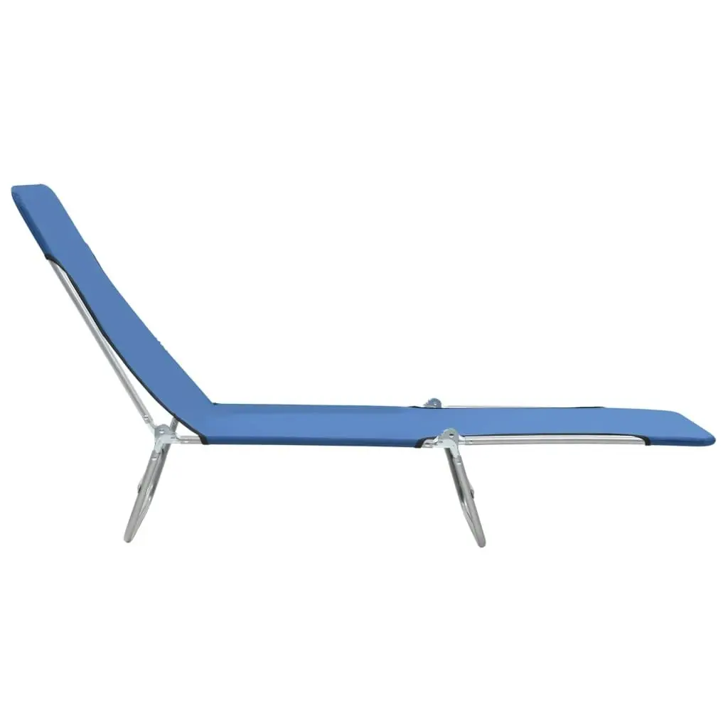 Folding Sun Loungers 2 pcs Steel and Fabric Blue 44299