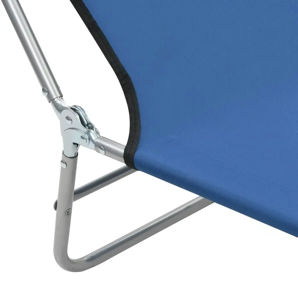 Folding Sun Loungers 2 pcs Steel and Fabric Blue 44299