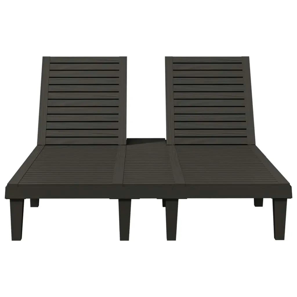 Double Sun Lounger Black 155x138x83 cm Polypropylene 364150