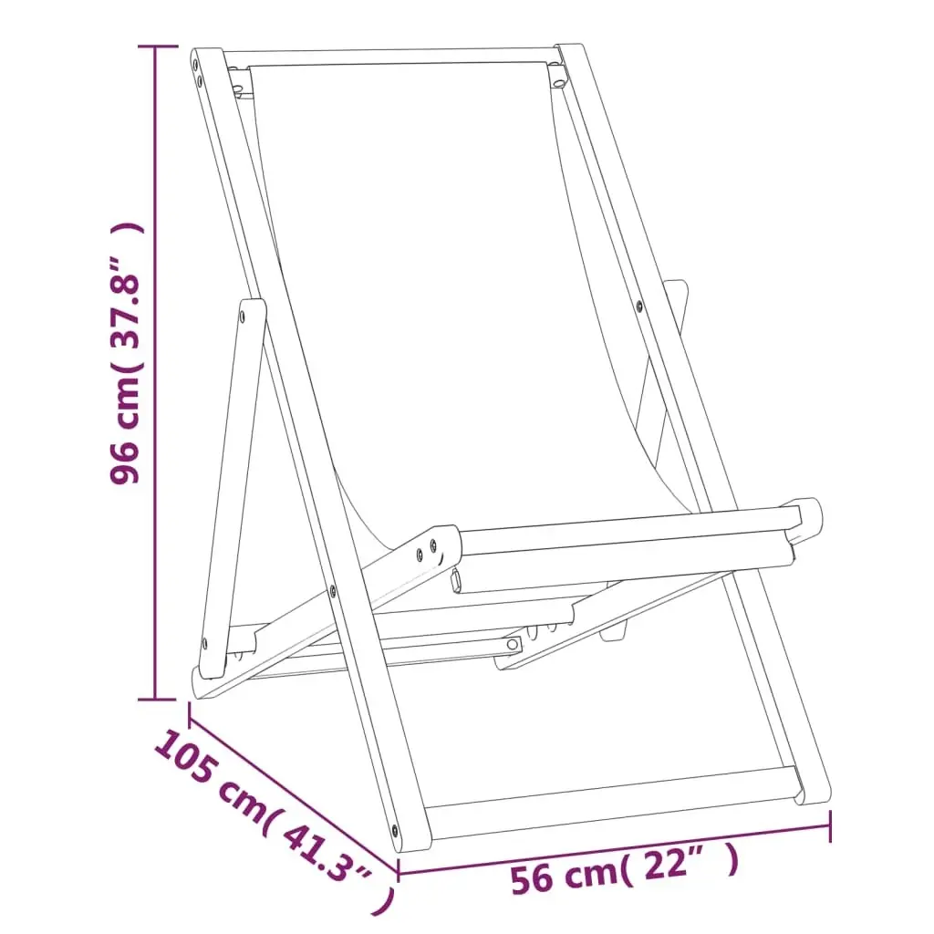 Deck Chair Teak 56x105x96 cm Blue 43803