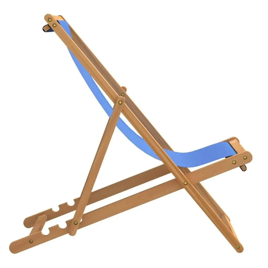 Deck Chair Teak 56x105x96 cm Blue 43803