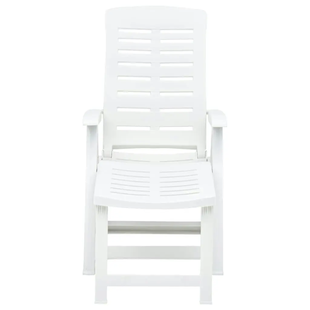 Folding Sun Lounger Plastic White 48757