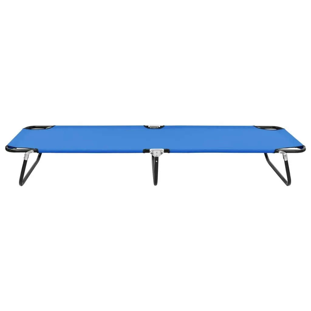 Folding Sun Lounger Blue Steel 47754