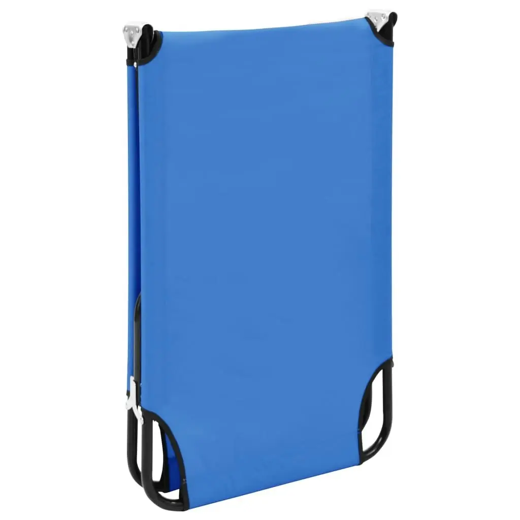 Folding Sun Lounger Blue Steel 47754