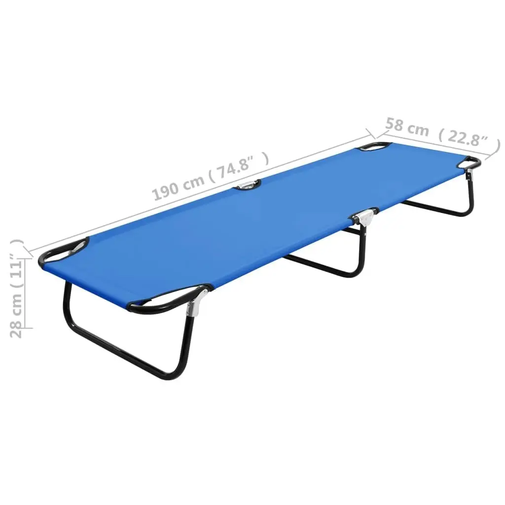 Folding Sun Lounger Blue Steel 47754