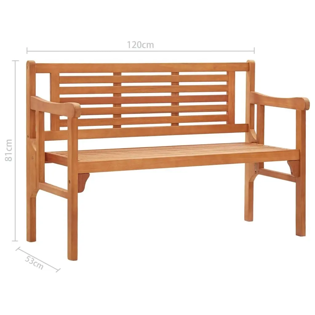 Foldable Garden Bench 120 cm Solid Eucalyptus Wood 47293