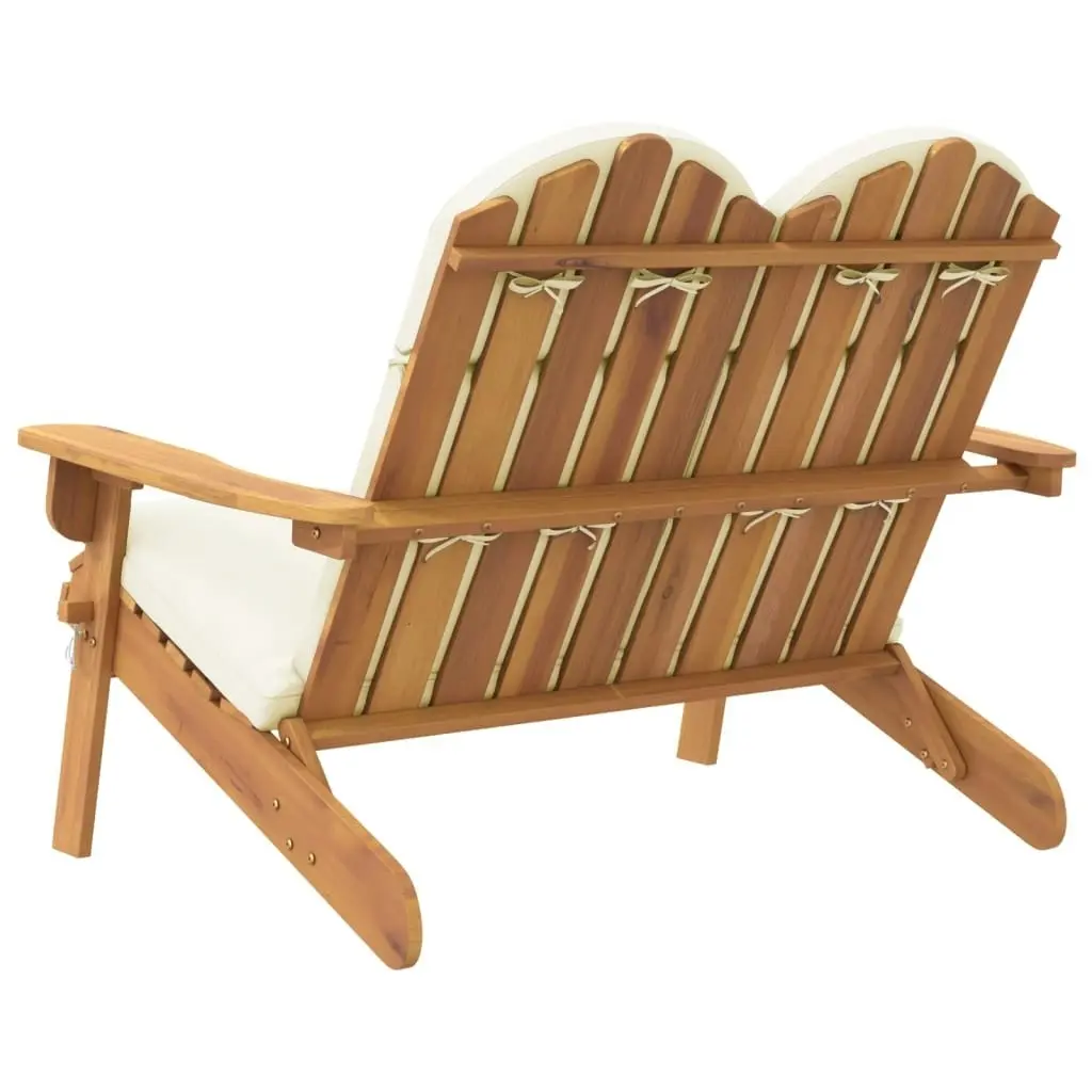 Adirondack Garden Bench with Cushions 126 cm Solid Wood Acacia 360039