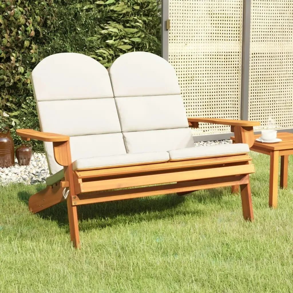 Adirondack Garden Bench with Cushions 126 cm Solid Wood Acacia 360039