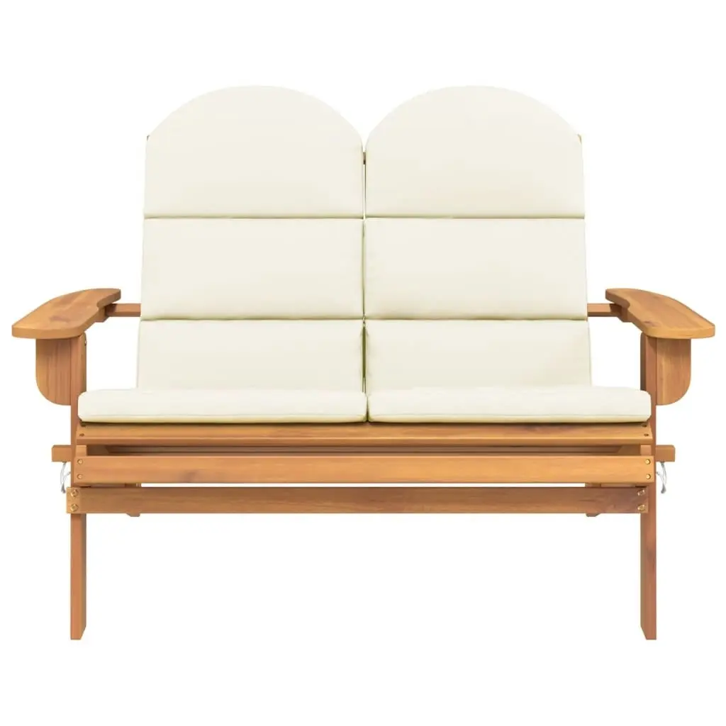 Adirondack Garden Bench with Cushions 126 cm Solid Wood Acacia 360039