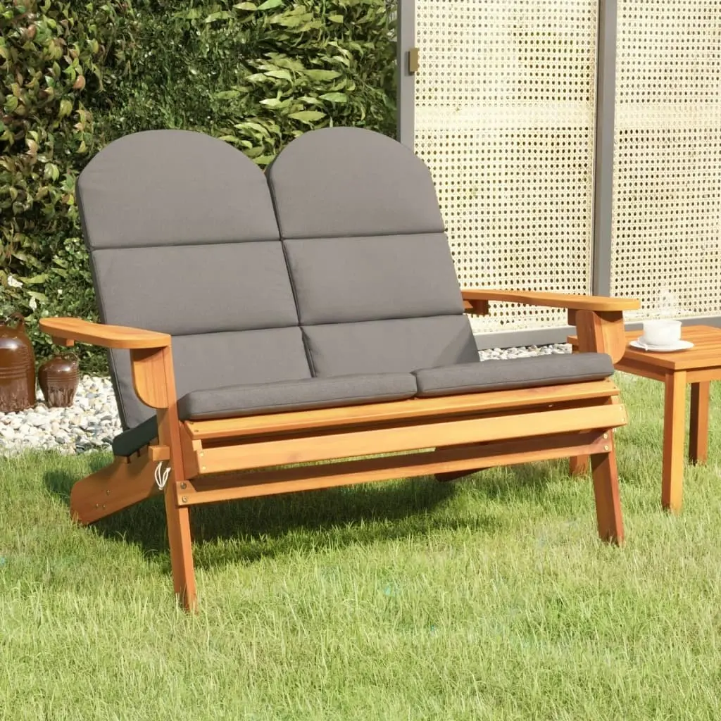 Adirondack Garden Bench with Cushions 126 cm Solid Wood Acacia 360040