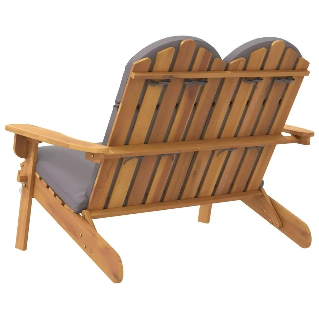 Adirondack Garden Bench with Cushions 126 cm Solid Wood Acacia 360040