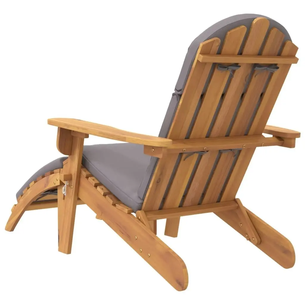 Adirondack Garden Chair with Footrest Solid Wood Acacia 360034