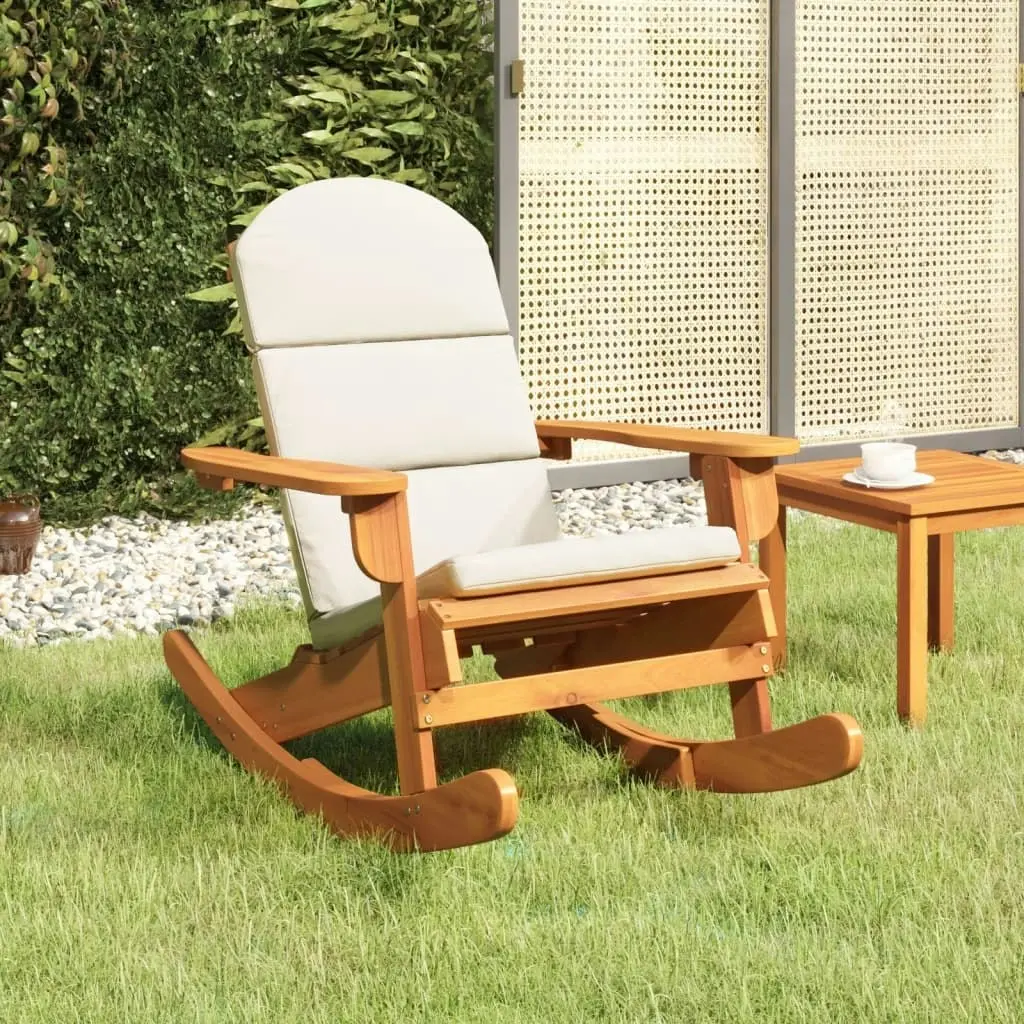 Adirondack Rocking Chair with Cushions Solid Wood Acacia 360036