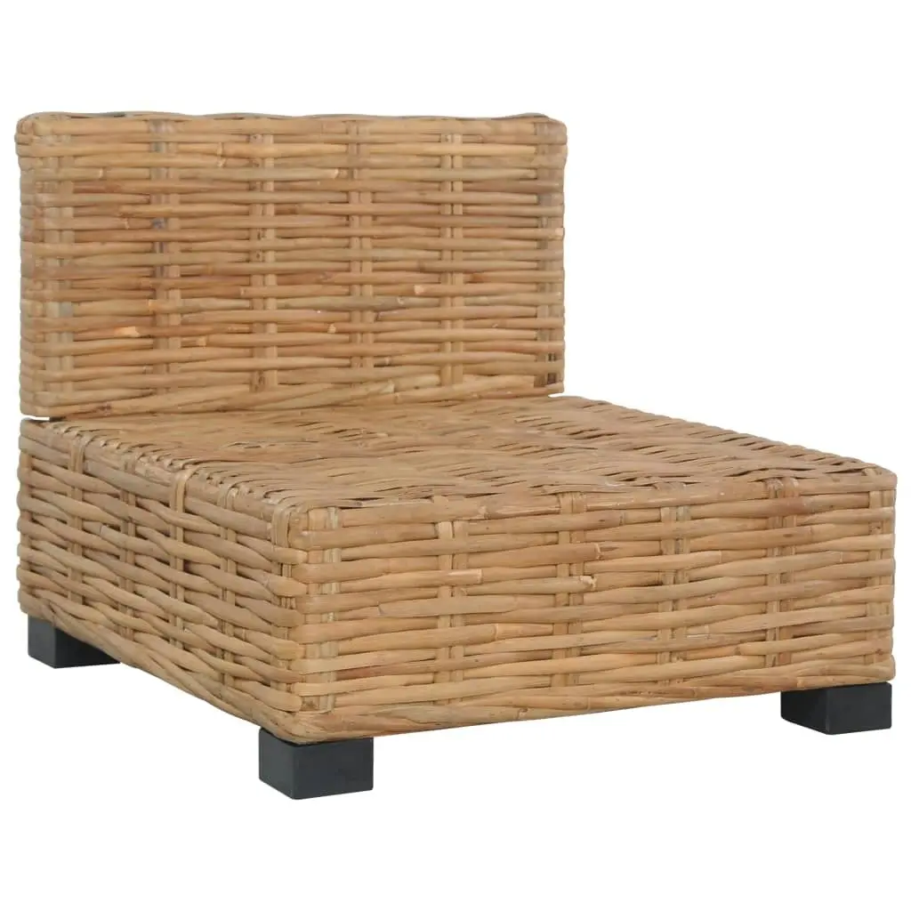 Armless Sofa with Cushions Natural Rattan 286280