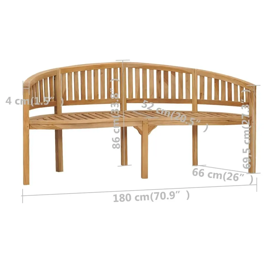 Banana Bench 180 cm Solid Teak Wood 310494