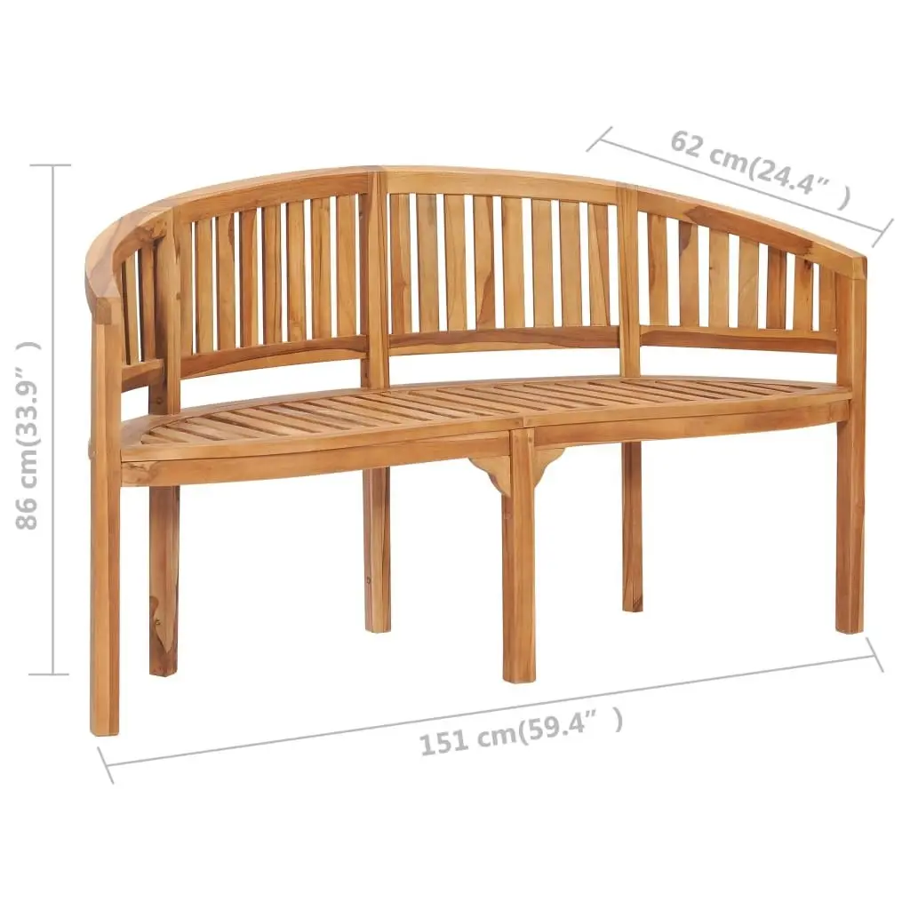 Banana Bench 151 cm Solid Teak Wood 48021