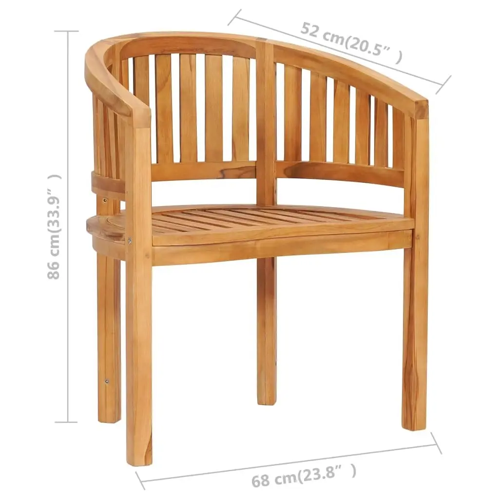 Banana Chairs 2 pcs Solid Teak Wood 48019