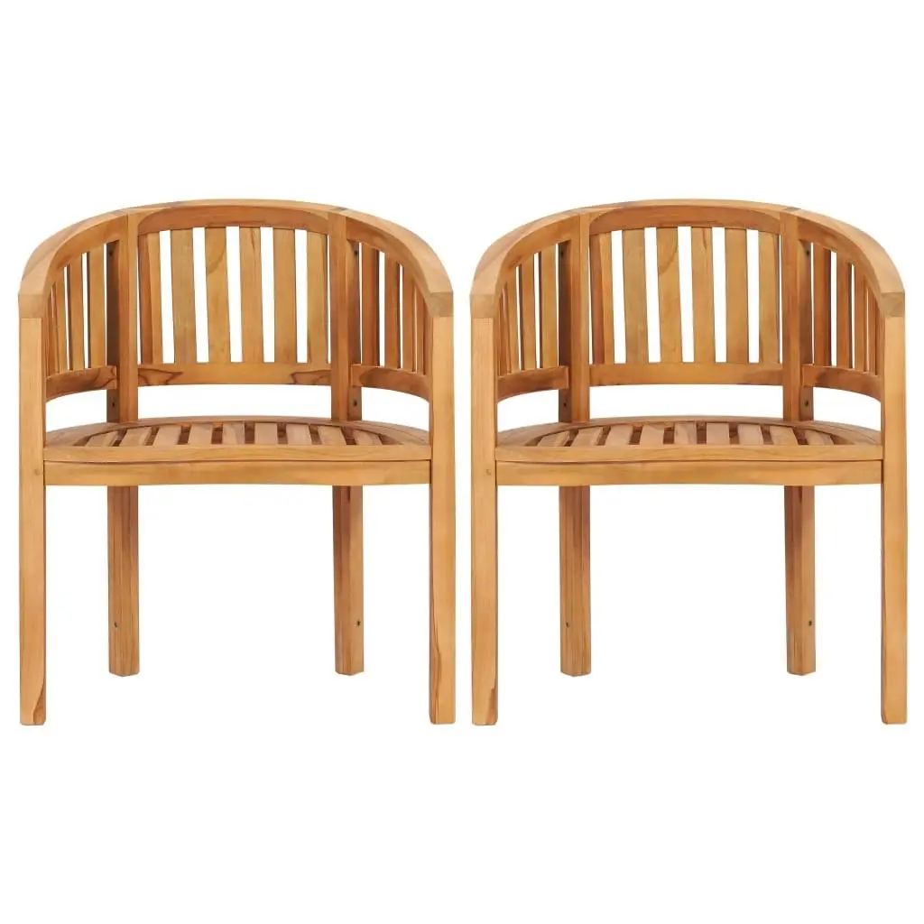 Banana Chairs 2 pcs Solid Teak Wood 48019