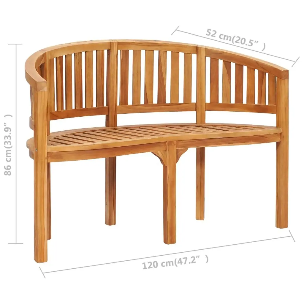 Banana Bench 120 cm Solid Teak Wood 48020