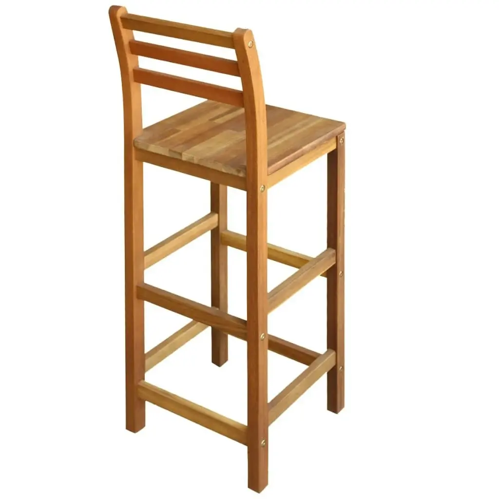 Bar Chairs 2 pcs Solid Acacia Wood 44130