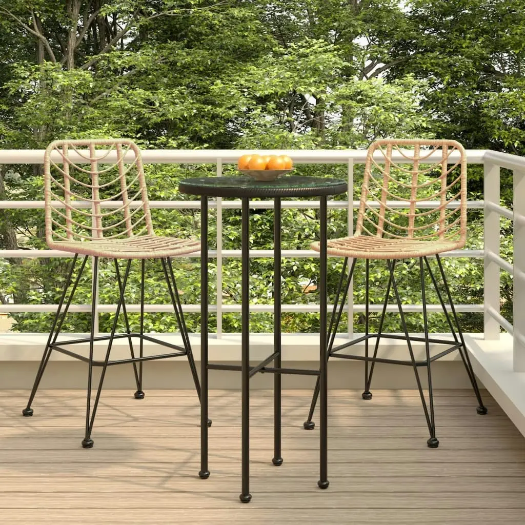 Bar Stools 2 pcs 45x56x103.5 cm PE Rattan and Steel 319430