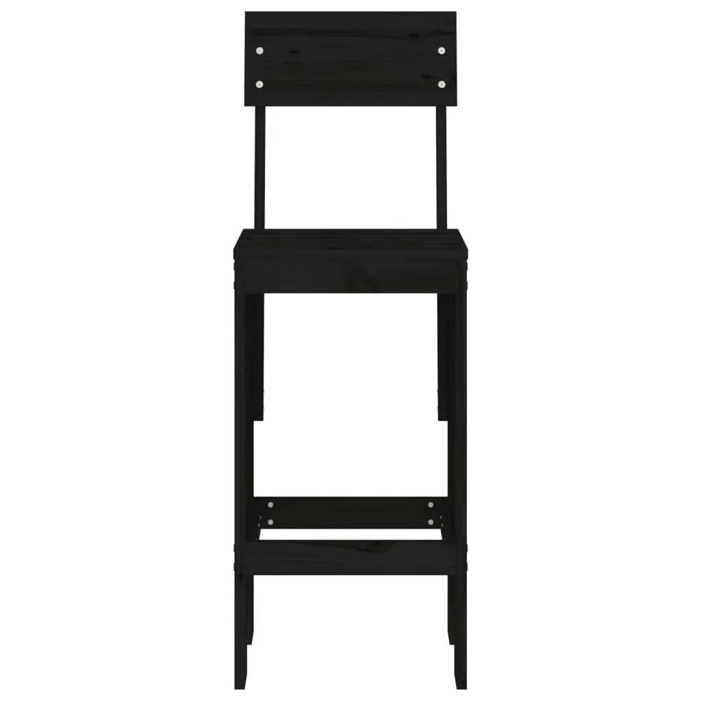 Bar Stools 2 pcs Black 40x48.5x115.5 cm Solid Wood Pine 825363