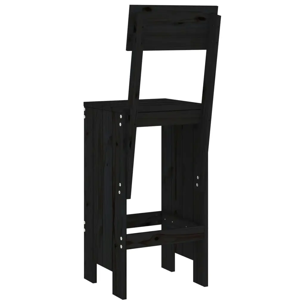 Bar Stools 2 pcs Black 40x48.5x115.5 cm Solid Wood Pine 825363