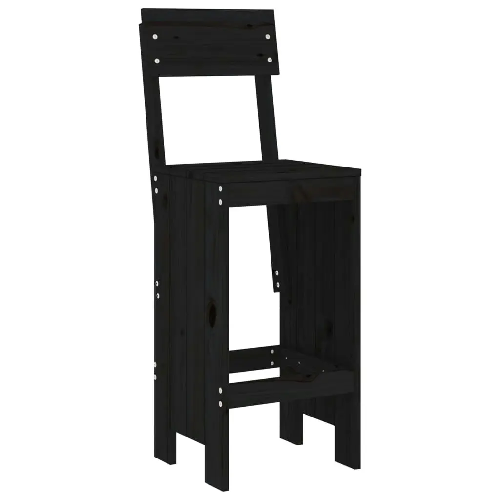 Bar Stools 2 pcs Black 40x48.5x115.5 cm Solid Wood Pine 825363