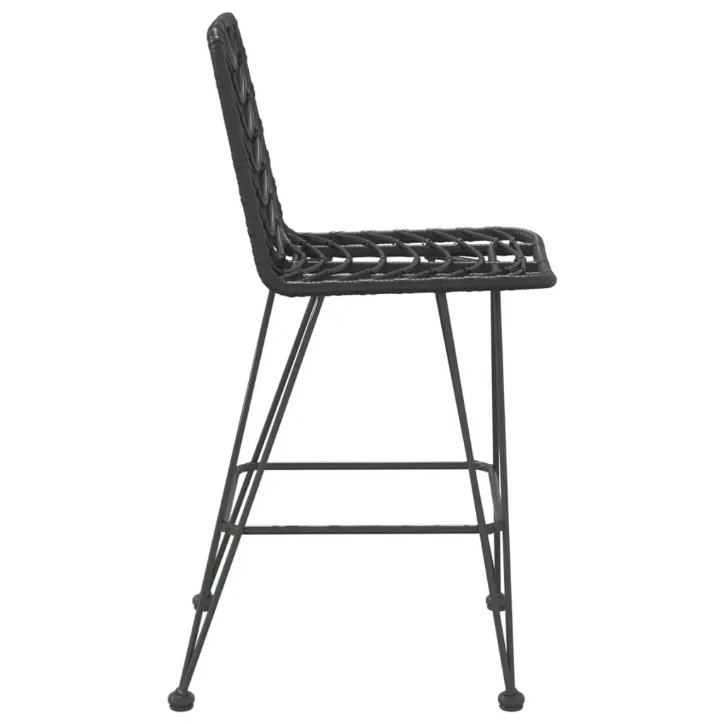 Bar Stools 2 pcs Black 45x56x103.5 cm PE Rattan and Steel 319431