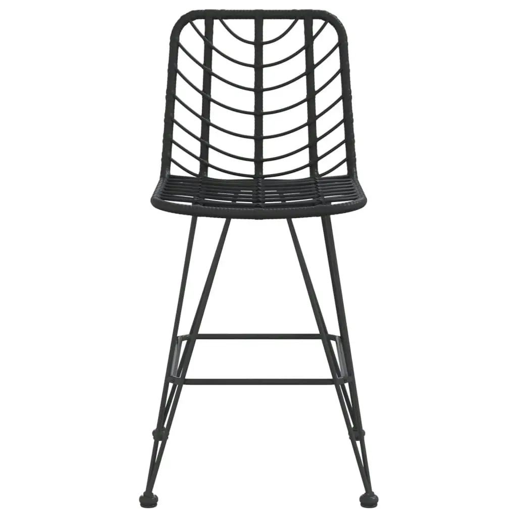 Bar Stools 2 pcs Black 45x56x103.5 cm PE Rattan and Steel 319431