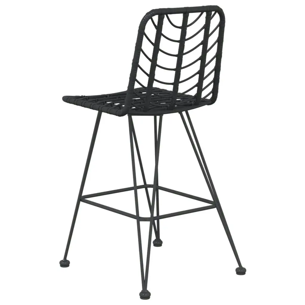 Bar Stools 2 pcs Black 45x56x103.5 cm PE Rattan and Steel 319431